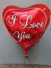 " I LOVE YOU" -  Hjerteballon med helium